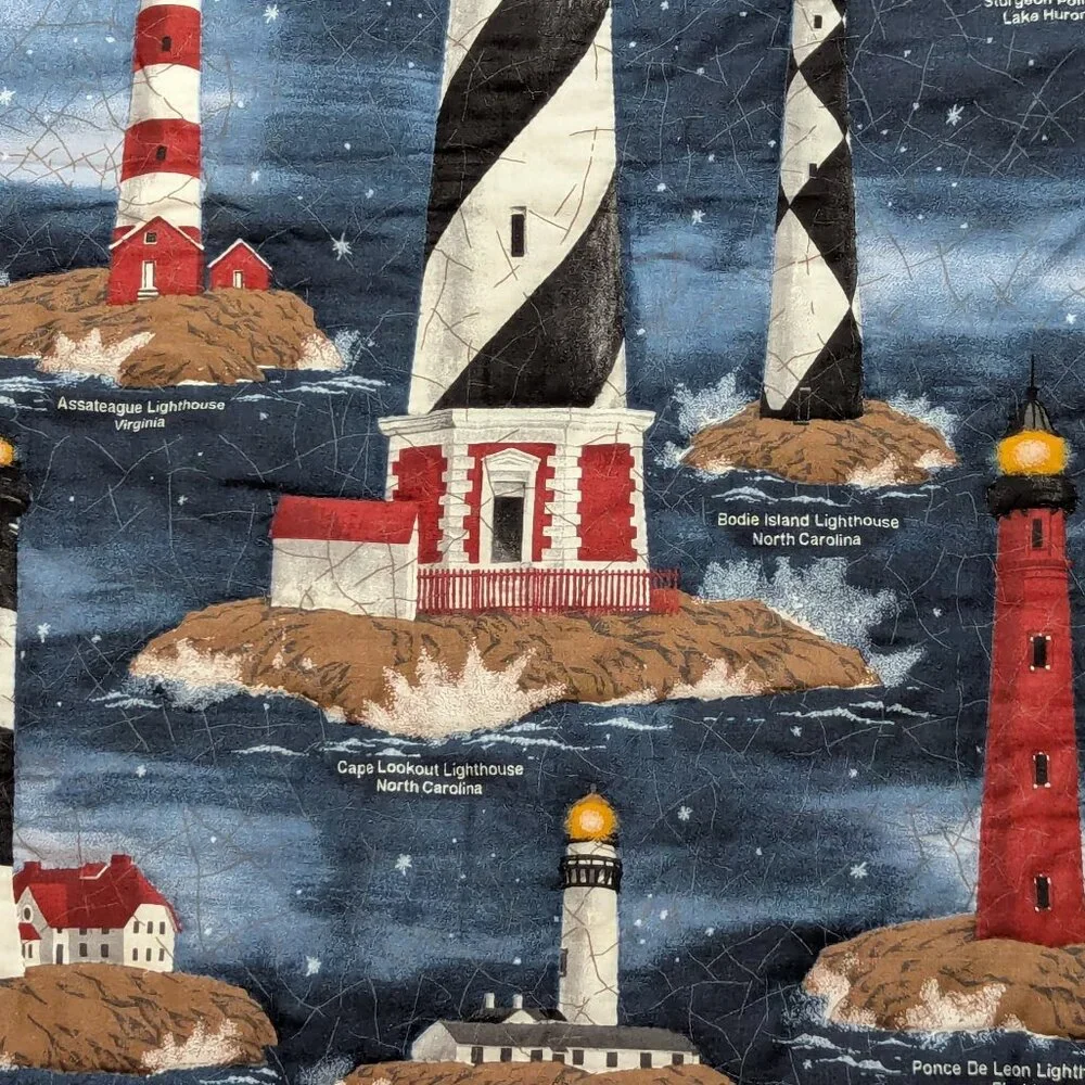 Handmade Lighthouses of the USA Quilted Wall Hanging Tapestry 28.5